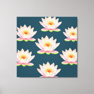 Impressão Em Tela Flores de Lotus Rosa Elegantes