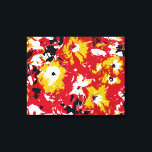 IMPRESSÃO EM TELA FLORES DE PETUNIA<br><div class="desc">Um vibrante design vermelho, amarelo, preto e branco pop de petúnias.</div>