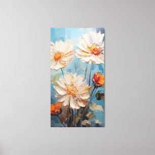 Impressão Em Tela Flores de pintura a óleo