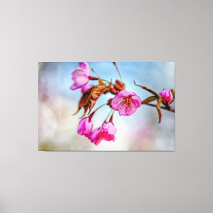 Impressão Em Tela Flores de Sakura em Cores Rosa Suave na Primavera
