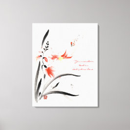 Impressão Em Tela Flores de tinta típicas orientais chinesas