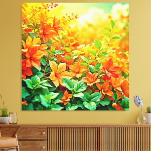 Impressão Em Tela Flores de Verão Vibrantes