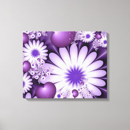 Impressão Em Tela Flores e Corações Abstratos em Fractal de Amor