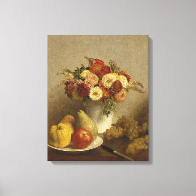 Impressão Em Tela Flores e Frutas, 1865 (Frente)