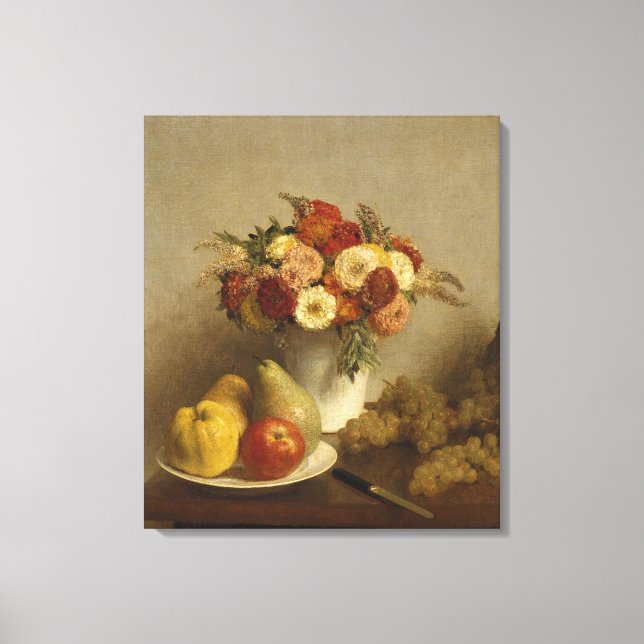Impressão Em Tela Flores e Frutas, 1865 (Frente)