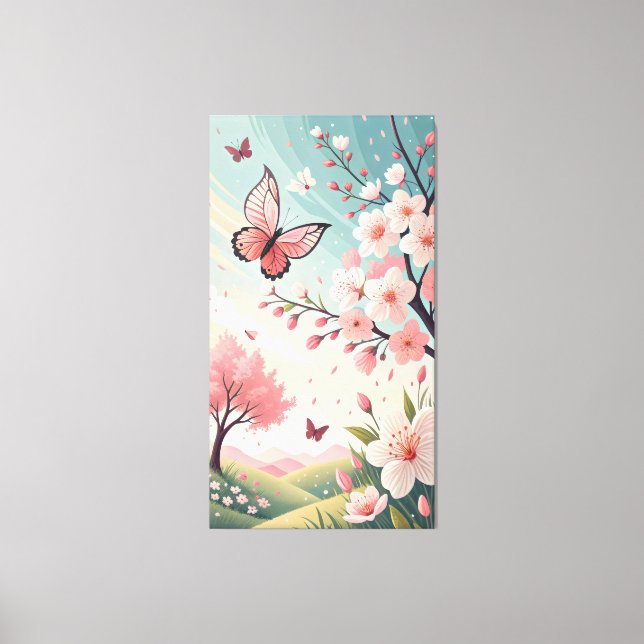 Impressão Em Tela flores florescentes em várias formas e pastel (Frente)