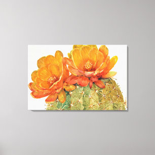 Impressão Em Tela Flores Laranja De Cactus