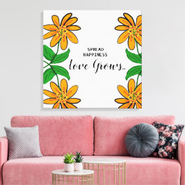 Impressão Em Tela Flores Laranja Espalham Felicidade 24" x 24"