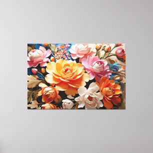 Impressão Em Tela Flores Mágicas - Bela Pintura AI