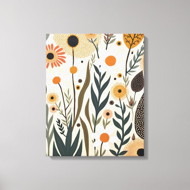 Impressão Em Tela Flores Plantas Boho Botânico Design 389 (Frente)