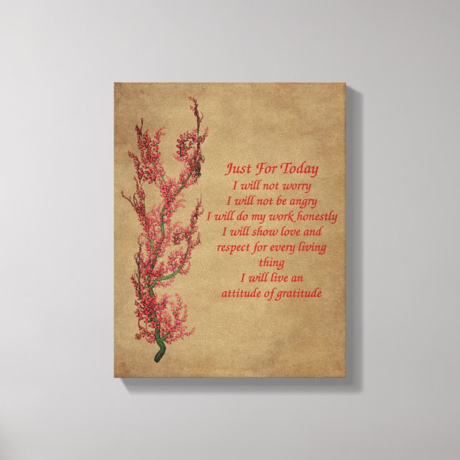 Impressão Em Tela Flores Reiki Apenas Para Hoje Inspiração (Frente)