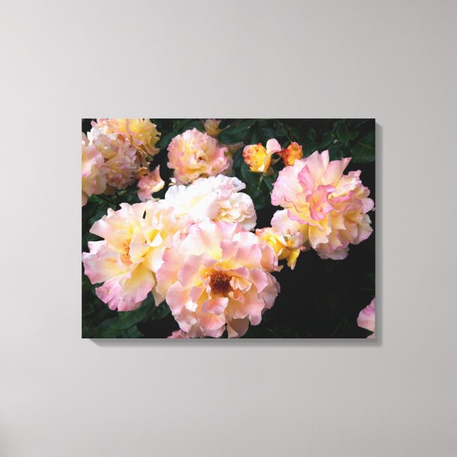Impressão Em Tela Flores rosas, Rosas Amarelas Rosa (Frente)