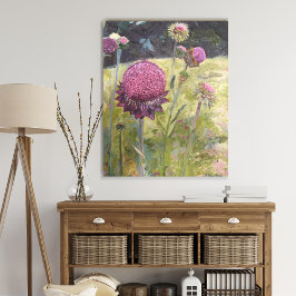 Impressão Em Tela Flores Roxas, Flores Esticadas