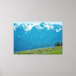 Impressão Em Tela Flores selvagens e montanhas