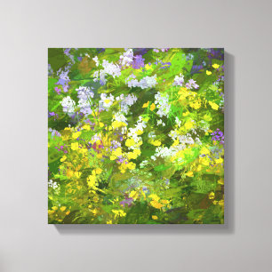 Impressão Em Tela Flores Selvagens Impasto - Arte Flor Original