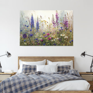 Impressão Em Tela Flores Silvestres Sonhadoras em Aquarela