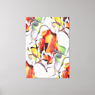 Impressão Em Tela Flores tropicais Raras da Selva Pintadas