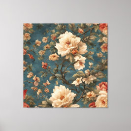 Impressão Em Tela Flores Vermelhos Esforçadas, Brancas e Corais Esma