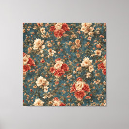 Impressão Em Tela Flores Vermelhos Esforçadas, Brancas e Corais Esma