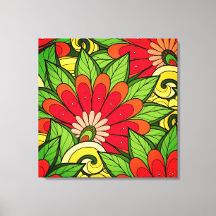 Impressão Em Tela Flores Vermelhos Vermelhos Elegantes Laranja Verme