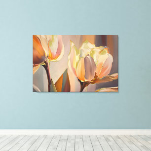 Impressão Em Tela Florescimento Silencioso – Tulipas Abstratas em Ou