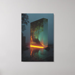 Impressão Em Tela Floresta Brilhante do Monolito de Cristal Encantad