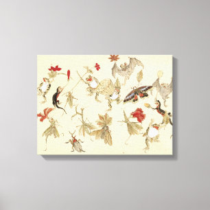 Impressão Em Tela Floresta Dançante De Sapos Por Kawanabe Kyosai 18
