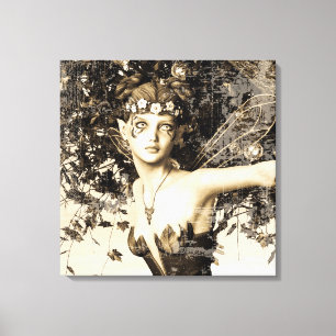Impressão Em Tela Floresta de Fadas da Primavera Foto Antiga Arte de