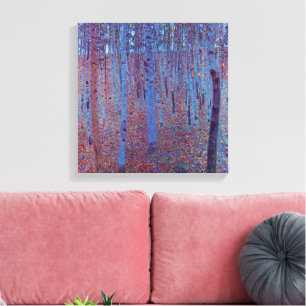 Impressão Em Tela Floresta de faia por Gustav Klimt, Vintage Art Nou