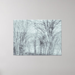 Impressão Em Tela Floresta de inverno monocromática desfocada