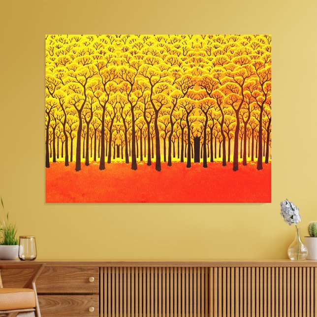 Impressão Em Tela Floresta de Outono Dourado (Insitu(Sala de estar))
