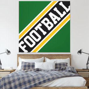 Impressão Em Tela Floresta Diversão de FUTEBOL Floresta Verde Amarel