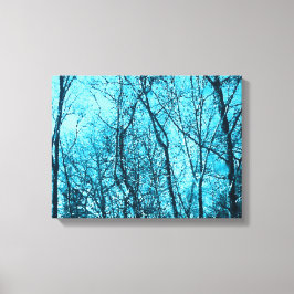 Impressão Em Tela Floresta em Azul Claro