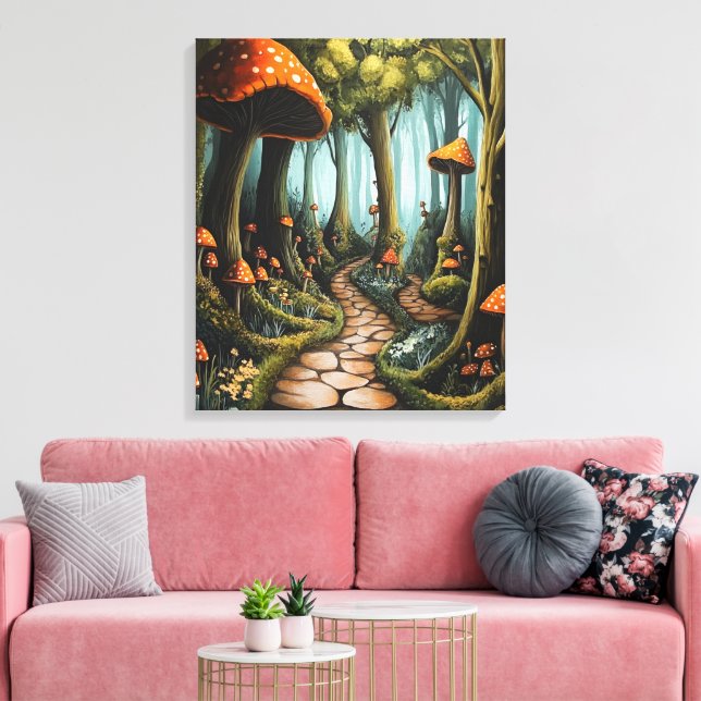 Impressão Em Tela Floresta Encantada por Whimsy (Insitu(Sala de estar))