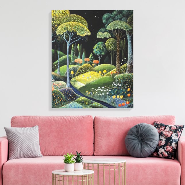 Impressão Em Tela Floresta Encantada por Whimsy (Insitu(Sala de estar))