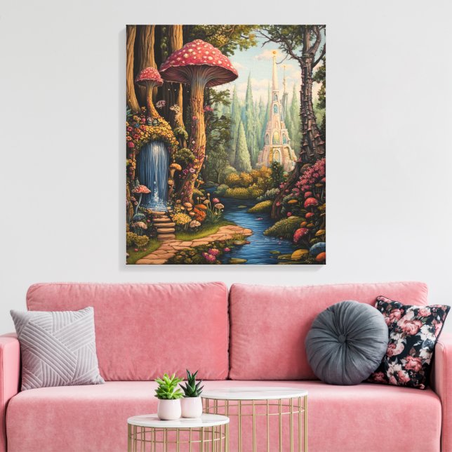 Impressão Em Tela Floresta Encantada por Whimsy (Insitu(Sala de estar))
