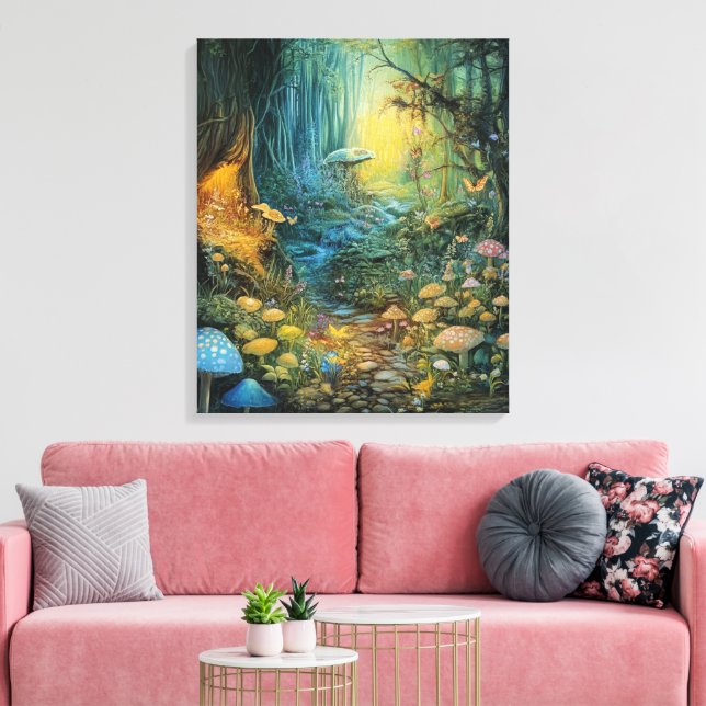 Impressão Em Tela Floresta Encantada por Whimsy (Insitu(Sala de estar))