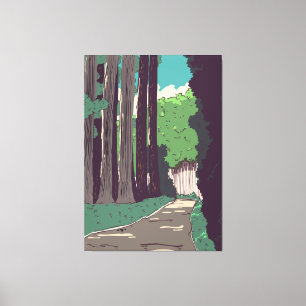 Impressão Em Tela Floresta Japonesa