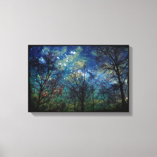 Impressão Em Tela Floresta Mística - Estrelas Celestiais 12x18