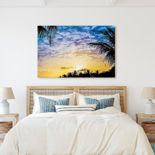 Impressão Em Tela Flórida Keys Palm Tree Sunset Sky Scense
