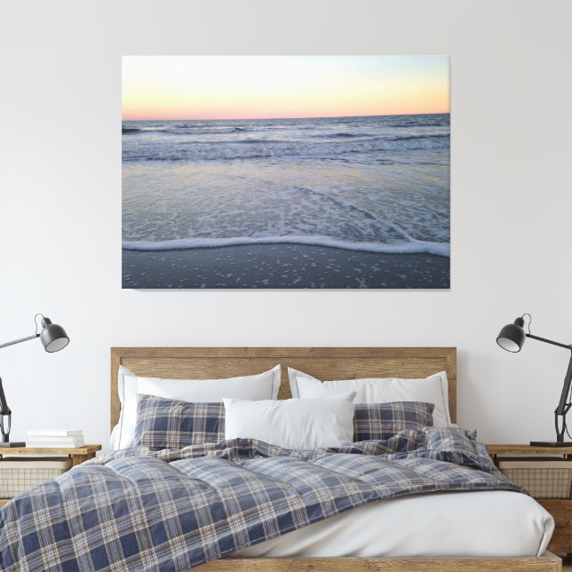 Impressão Em Tela Flórida Sunset Beach Ocean Photo Poster (Insitu(Quarto))