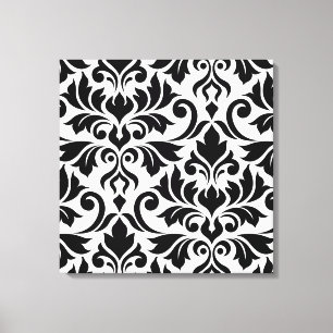 Impressão Em Tela Flourar Damask Art I BW
