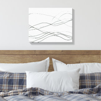 Impressão Em Tela Flow of Lines – Minimalist Abstract Black Line Art
