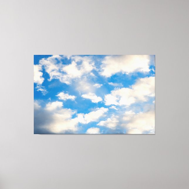 Impressão Em Tela Fluffy White Clouds in a Bright Blue Summer Sky (Frente)