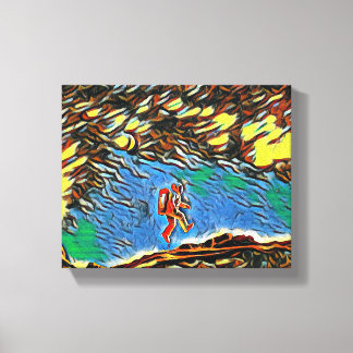 Impressão Em Tela "Flutuando na Descoberta: Uma Viagem de Cientista"