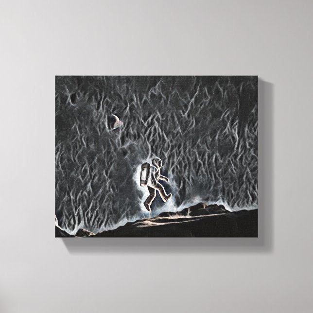 Impressão Em Tela "Flutuando na Descoberta: Uma Viagem de Cientista" (Frente)