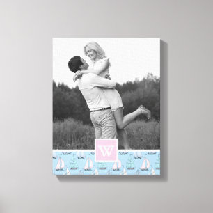 Impressão Em Tela Fluxo marítimo Foto com Monograma Monograma