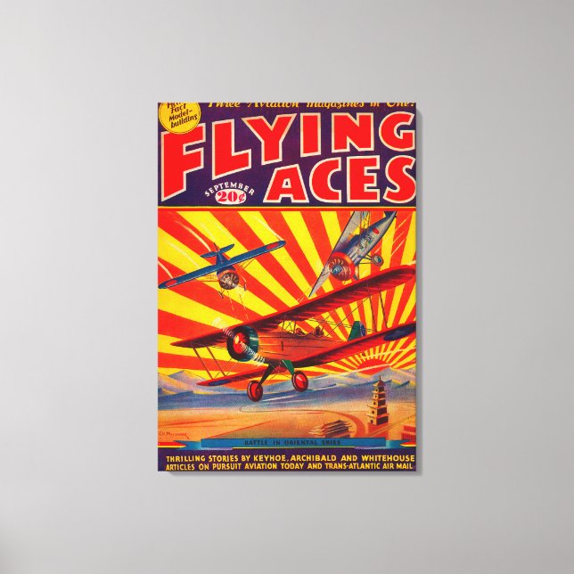 Impressão Em Tela Flying Aces Magazine Cobrir 2 (Frente)