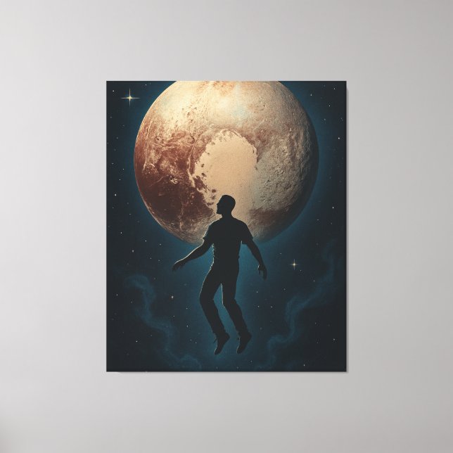 Impressão Em Tela Flying Man Over Pluto (Frente)