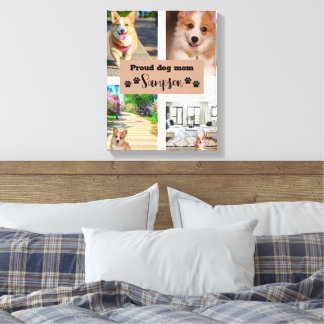 Impressão Em Tela Fofa Mãe de Cachorro Foto Personalizada